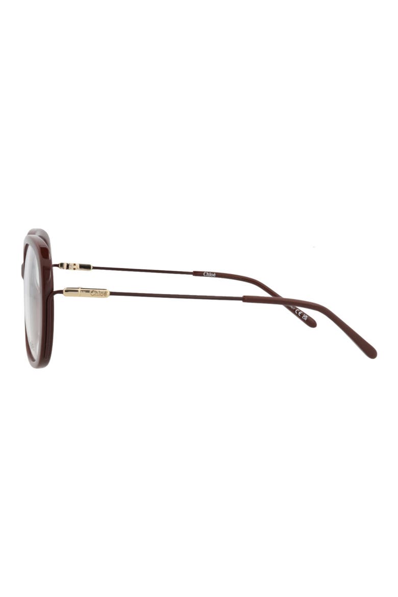 Novelty 56mm Round Optical Glasses, Alternate, color, BROWN BROWN TRANSPARENT