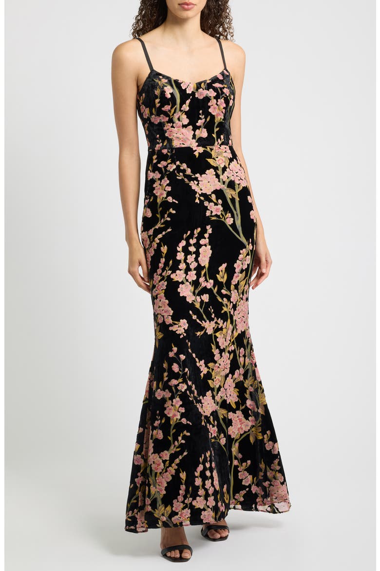 Giovanna Floral Cocktail Dress, Main, color, BLACK MULTI