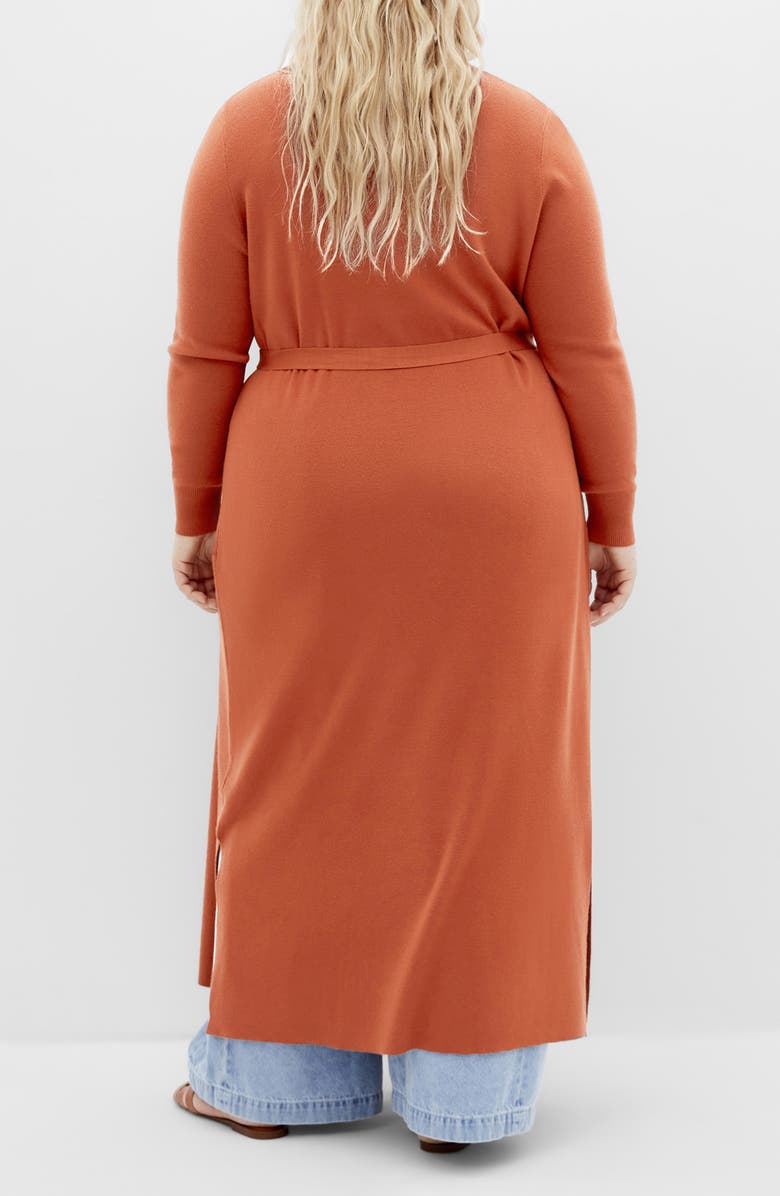 City Chic Goldie Tie Waist Cardigan, Alternate, color, Toffee