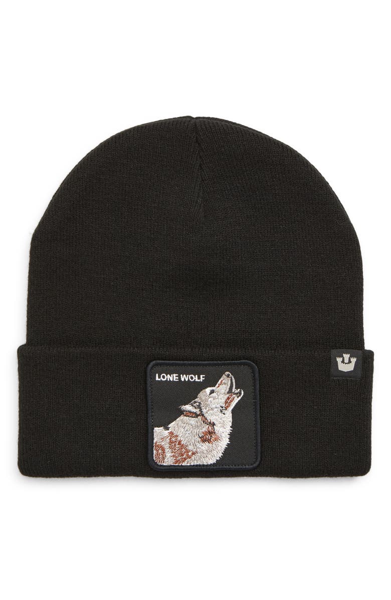 Goorin Bros. Wolf Man Patch Beanie, Main, color,