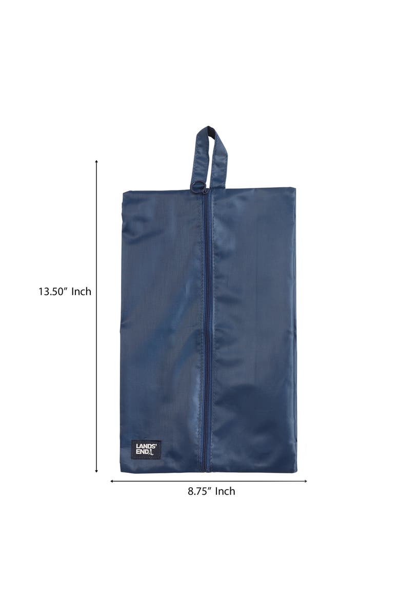Lands' End Shoe Bags for Travel Set of 2, Polyester Canvas Shoe Travel Bag with Zipper Closure, Alternate, color, Navy