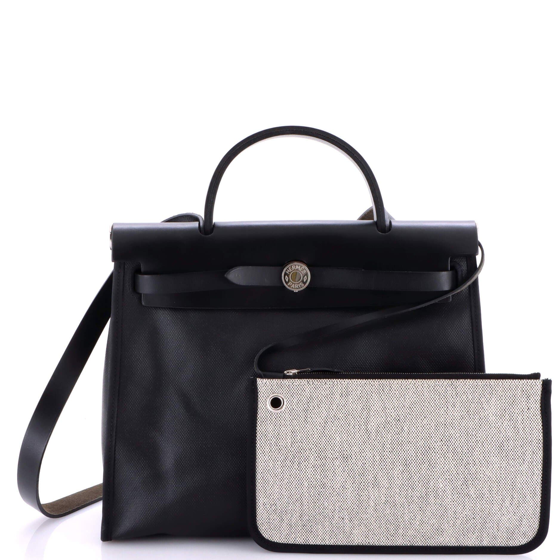 Pre-Owned Hermes Herbag Zip Berline Vache Canvas and Leather 31, Alternate, color, 