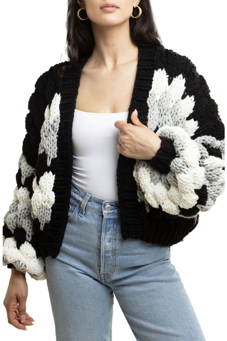 Camilla Open Front Crop Cardigan, Main, color, BLACK