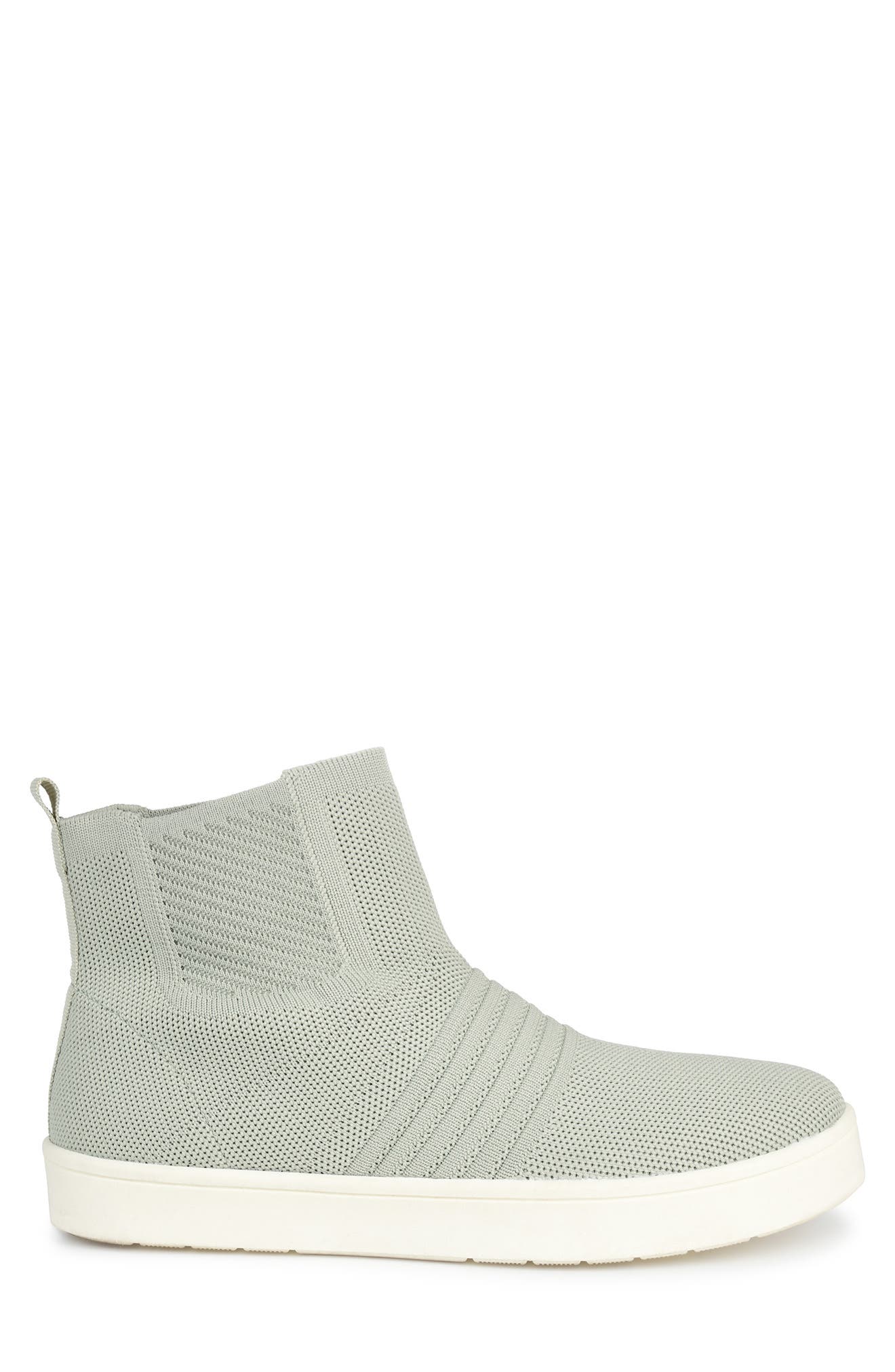 Journee Kody High Top Knit Slip-On Sneaker, Alternate, color, GREEN