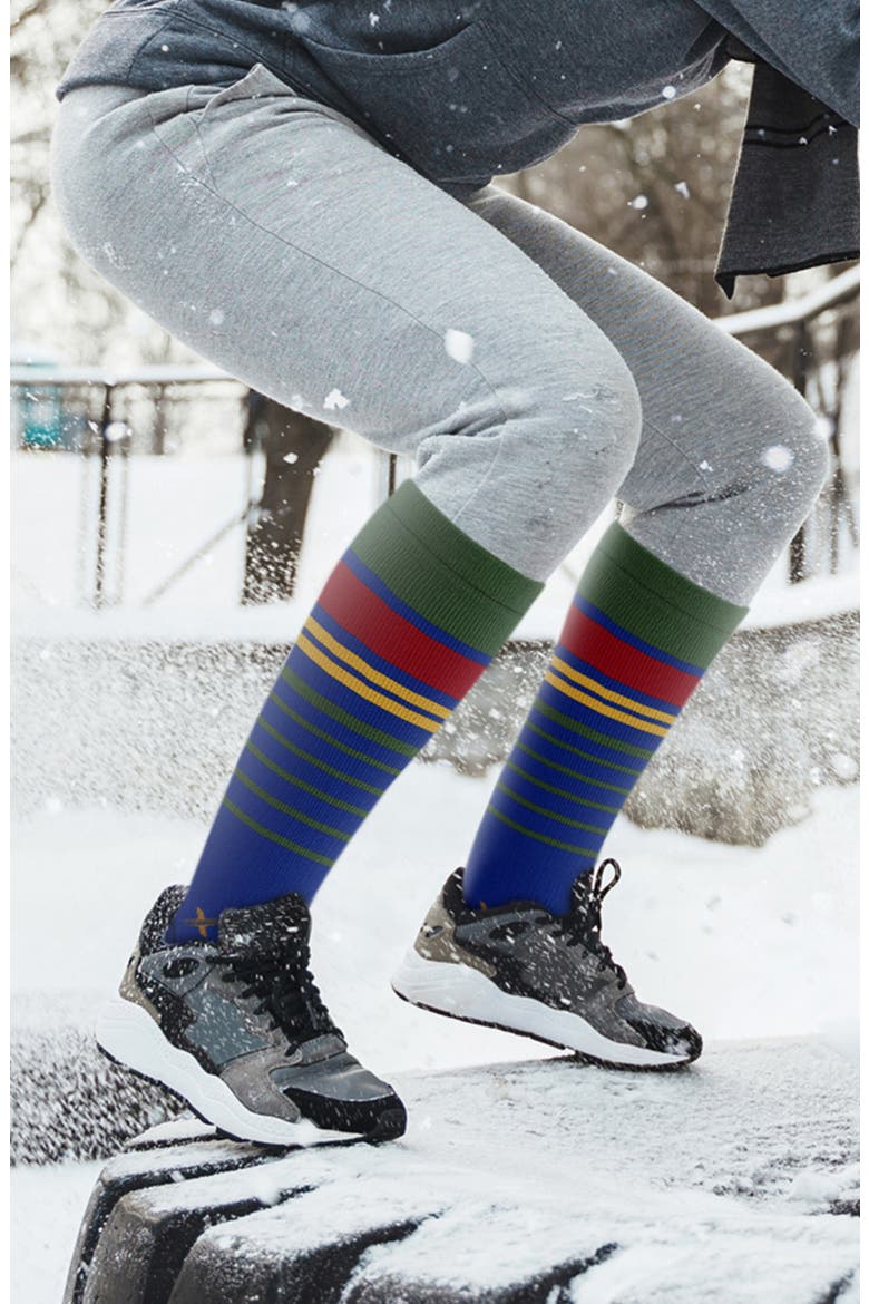 Assorted 6-Pack Graduated Compression Crew Socks, Alternate, color, GREEN MULTI