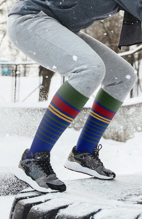 Extreme Fit Assorted 6-pack Graduated Compression Crew Socks In Green Multi