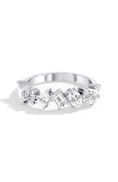 Seven Stone Multi-Shape Lab Diamond Band in 14K Gold