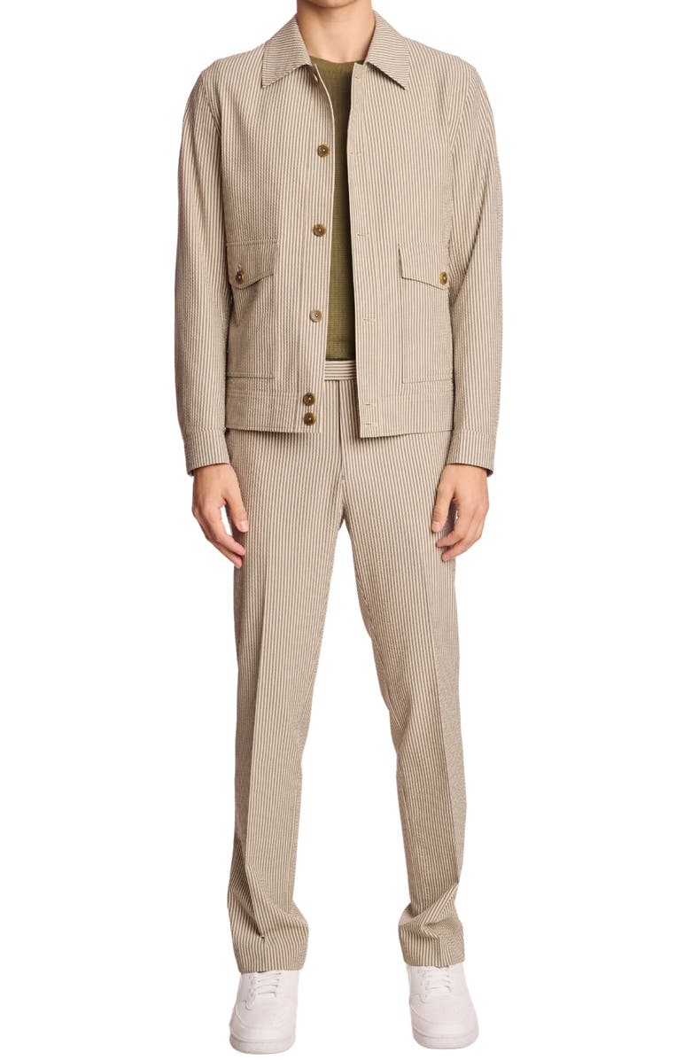 PAISLEY & GRAY Milo Seersucker Jacket, Alternate, color, Grey Tan Cream Seersucker