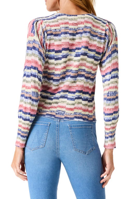 Nic + Zoe Nic+zoe Abstract Stripe Sweater In Pink Multi
