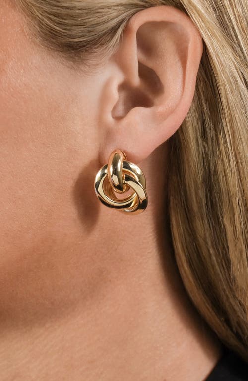 Sterling Forever Ashton Layered Knocker Stud Earrings In Gold