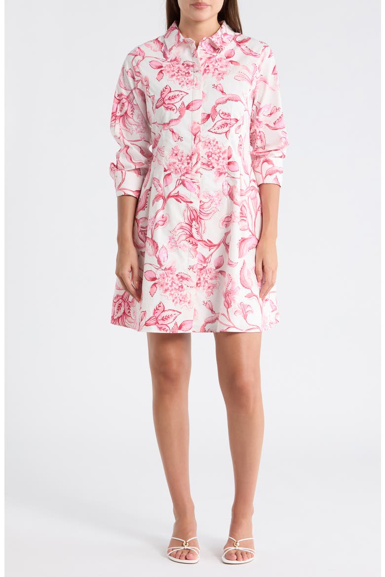 Flared Skirt Shirtdress, Main, color, PINK MULTI