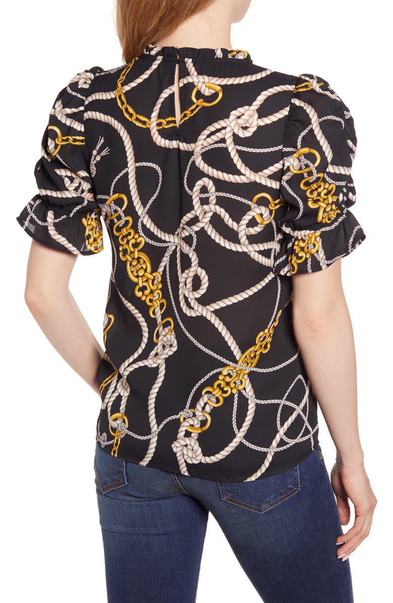 GIBSONLOOK Gibson Rebecca Ruffle Puff Sleeve Blouse, Alternate, color, 