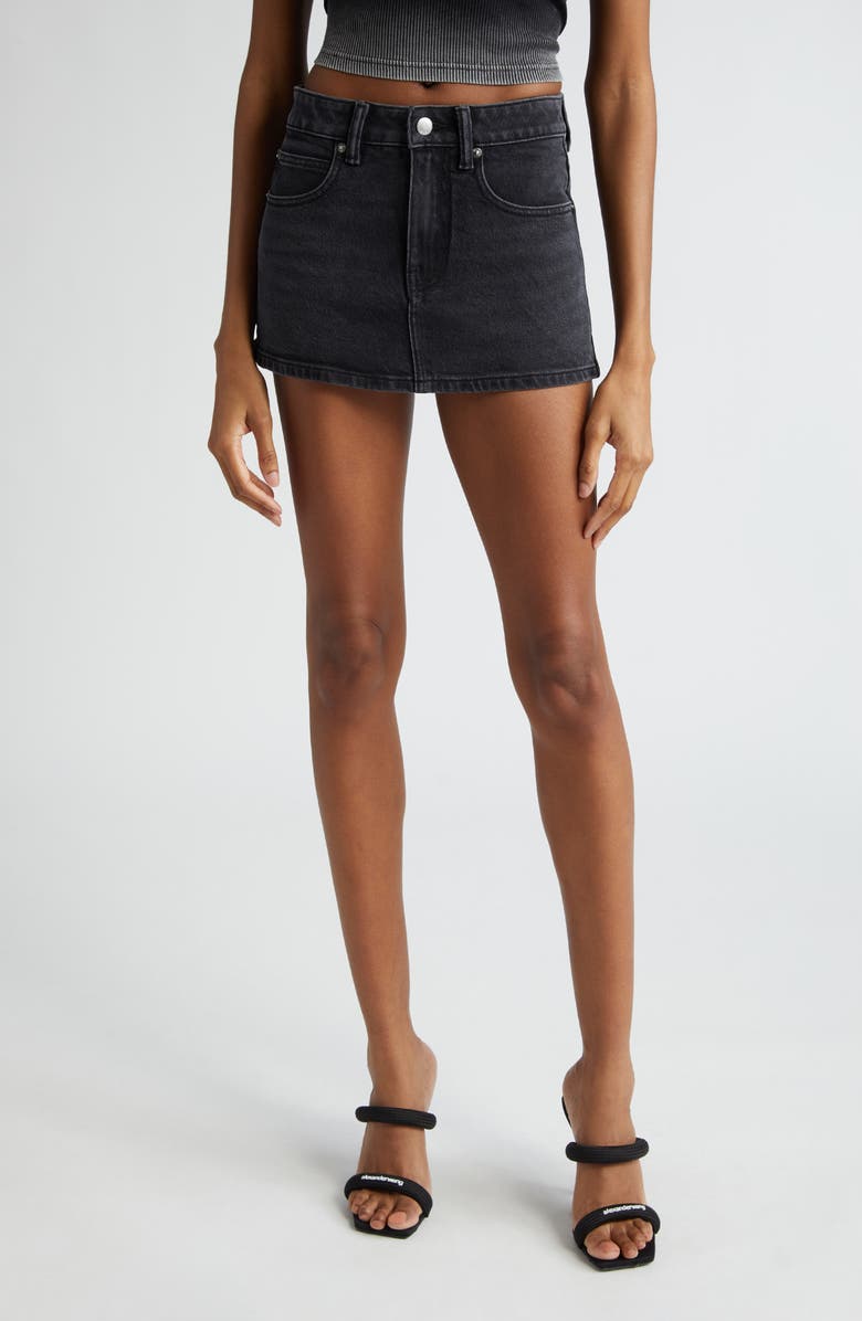 Alexander Wang Stretch Denim Skort, Main, color, 