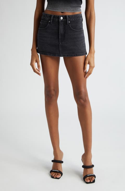 ミニスカート ALEXANDER WANG DARK GREY DENIM MINI SKIRT 25434644_55848092_600.jpg