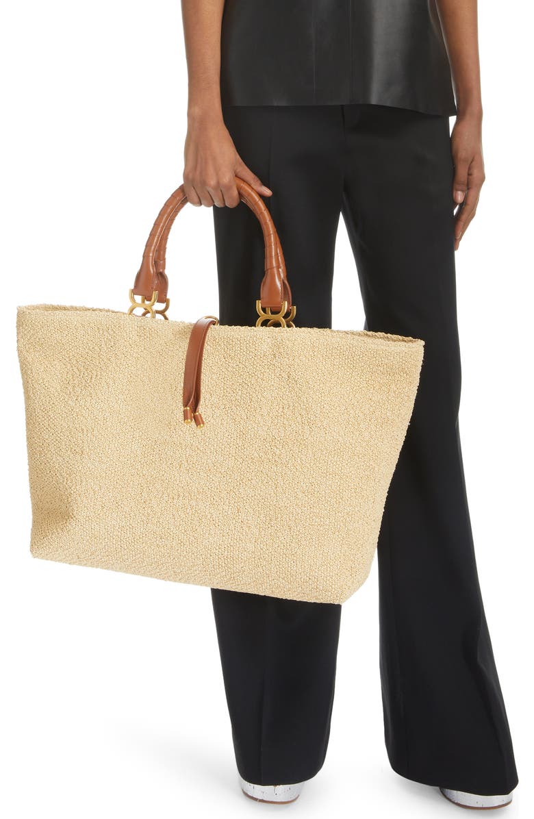 Chloé Large Marcie Raffia Tote, Alternate, color,