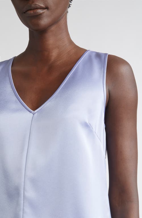 St John St. John Liquid Satin V-neck Tank In Purple
