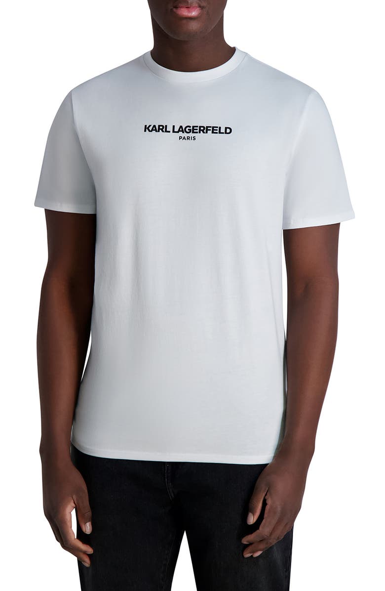 KARL LAGERFELD PARIS Core Logo Cotton T-Shirt, Main, color, White