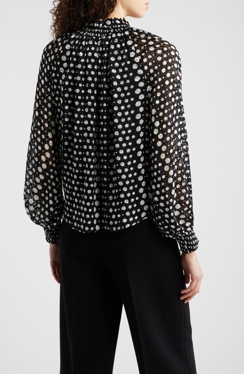 Elie Tahari The Rue Dot Top, Alternate, color, Noir And White Polka Dot