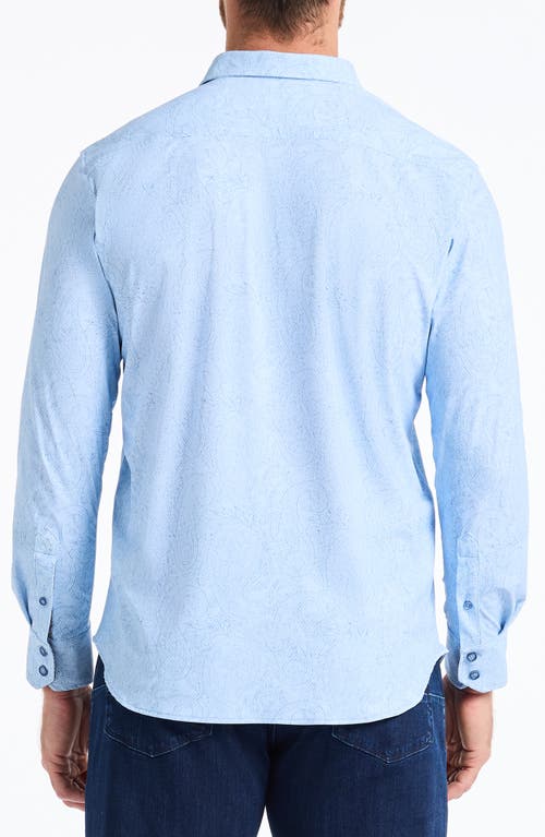Robert Graham Thurston Paisley Knit Button-up Shirt In Blue