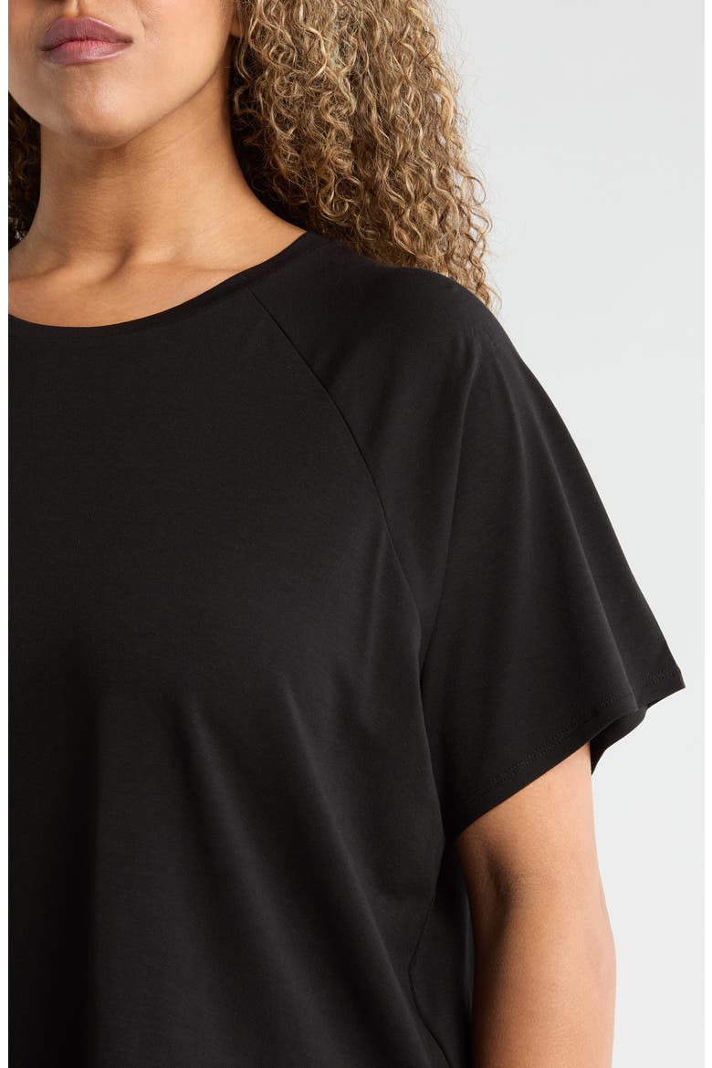Short Raglan Sleeve Crewneck T-Shirt, Alternate, color, BLACK