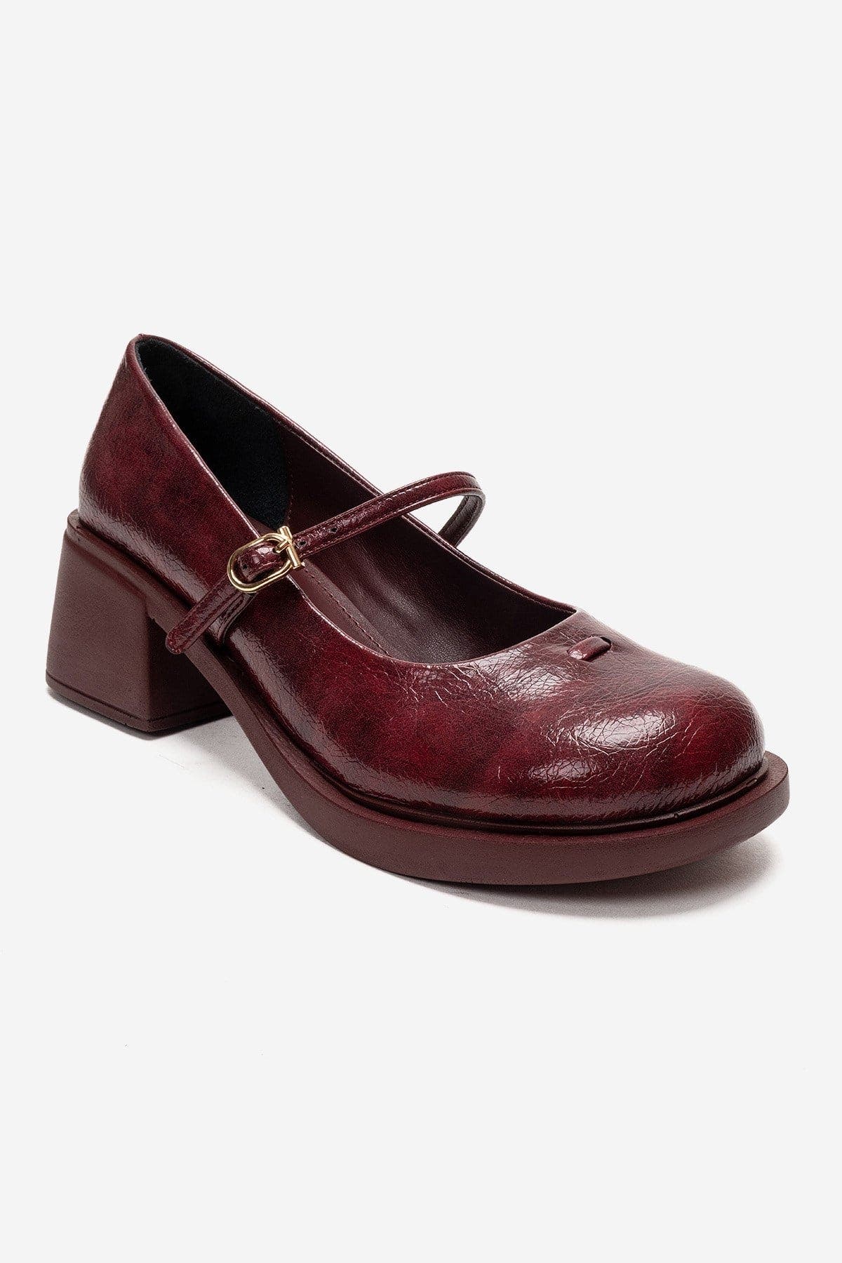 Luanda Block Heel Mary Jane Shoes, Alternate, color, Burgundy