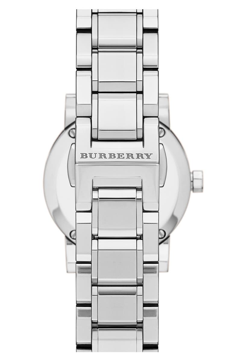 Burberry Small Check Stamped Bracelet Watch, 26mm, Alternate, color, 