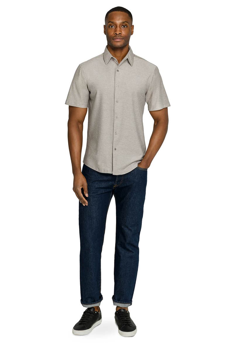 Solid Mapleton Luxe Cross Dyed Short Sleeve Shirt, Alternate, color, TAN
