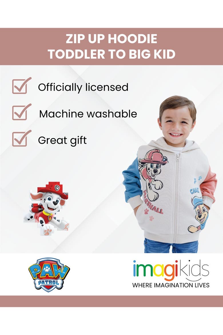 Boys' Fleece Zip-Up Hoodie, Alternate, color, Beige Chase Marshall