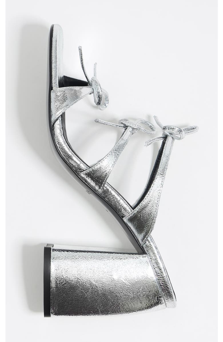 Bimba y Lola Leather Heel Sandal, Alternate, color, Silver
