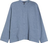 Eileen Fisher Seersucker Shirt Jacket
