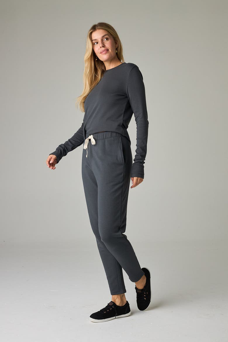 Garda Eco-Luxe Rib Crew-Neck Long Sleeve Top - Ultra Luxe Flow, Alternate, color, Slate