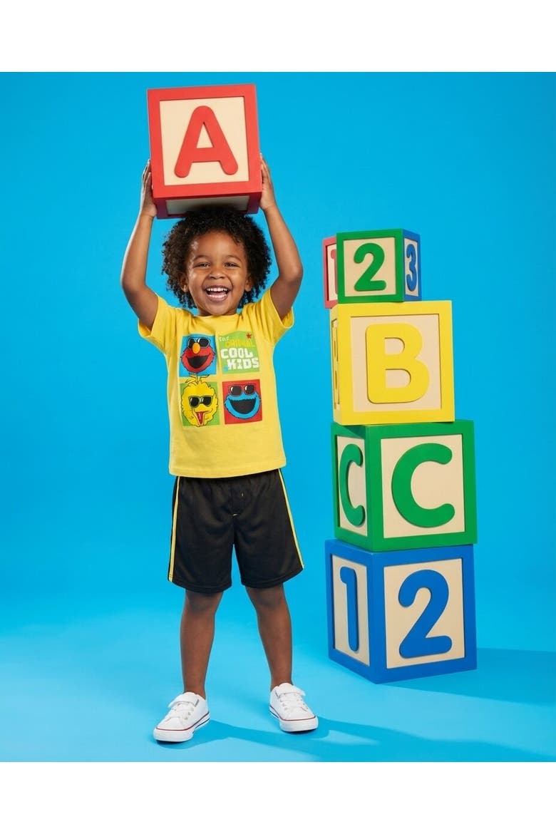 2-Piece T-Shirt and Shorts Set, Alternate, color, Yellow Cement Grey