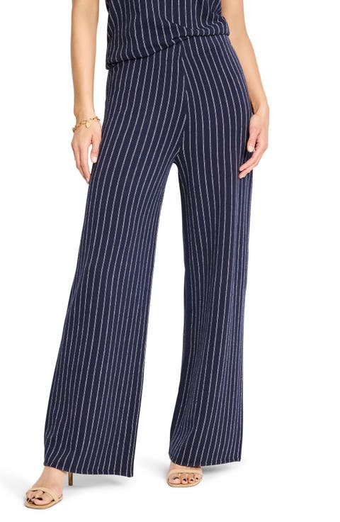 Destination Stripe Wide Leg Knit Pants (Regular & Petite)