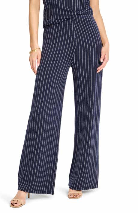 NIC+ZOE Destination Stripe Wide Leg Knit Pants