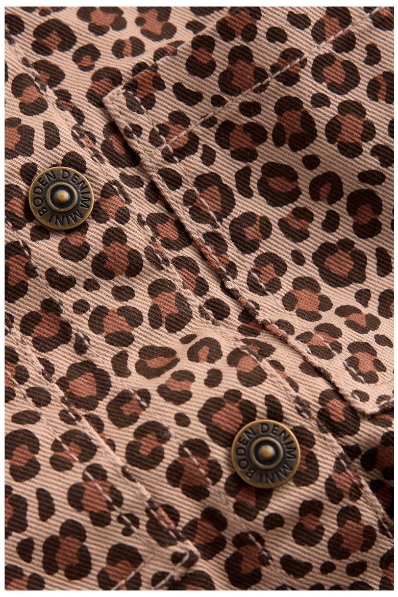 Kids' Leopard Print Denim Shirtdress, Alternate, color, LEOPARD