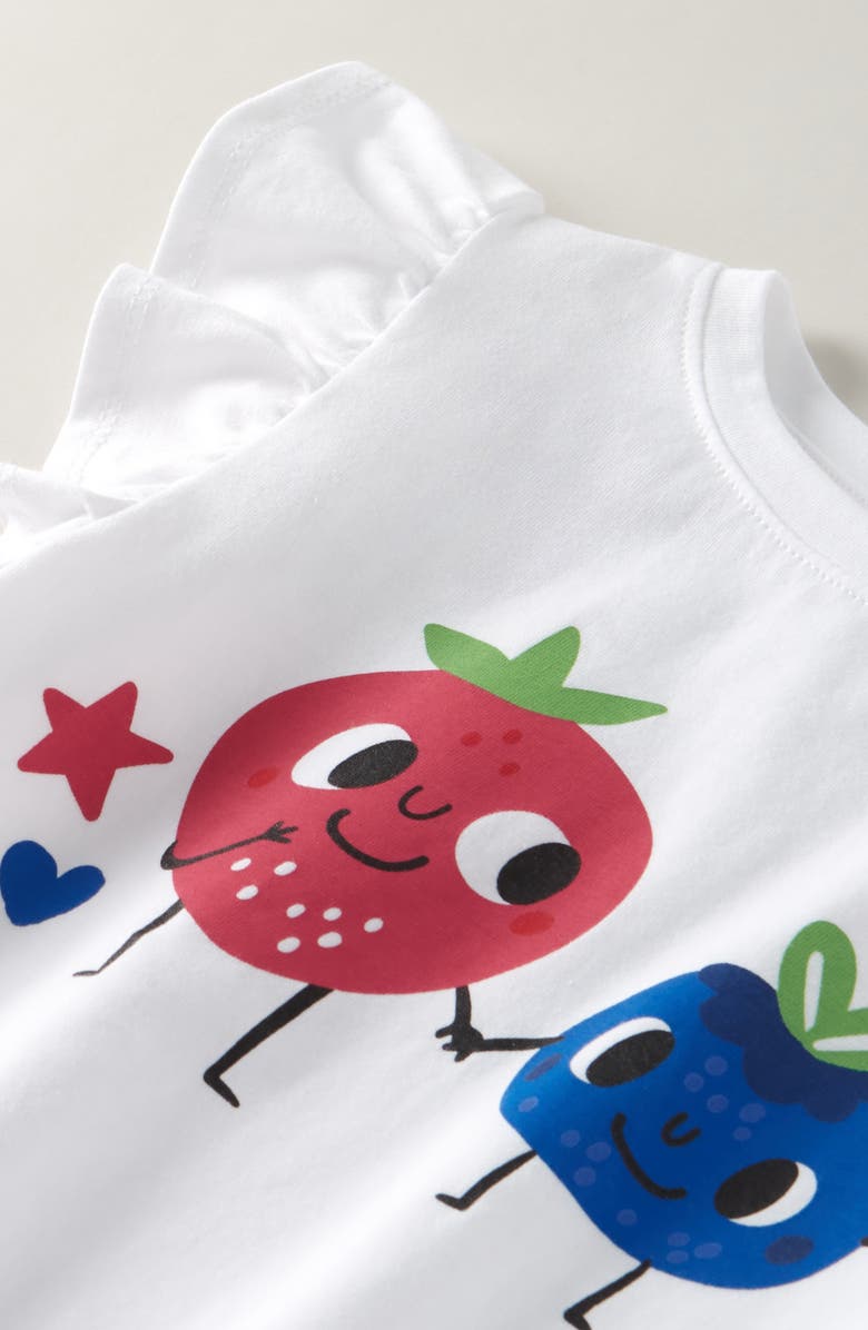 Tucker + Tate Kids' Flutter Sleeve Cotton Graphic T-Shirt, Alternate, color, White Berry Friends