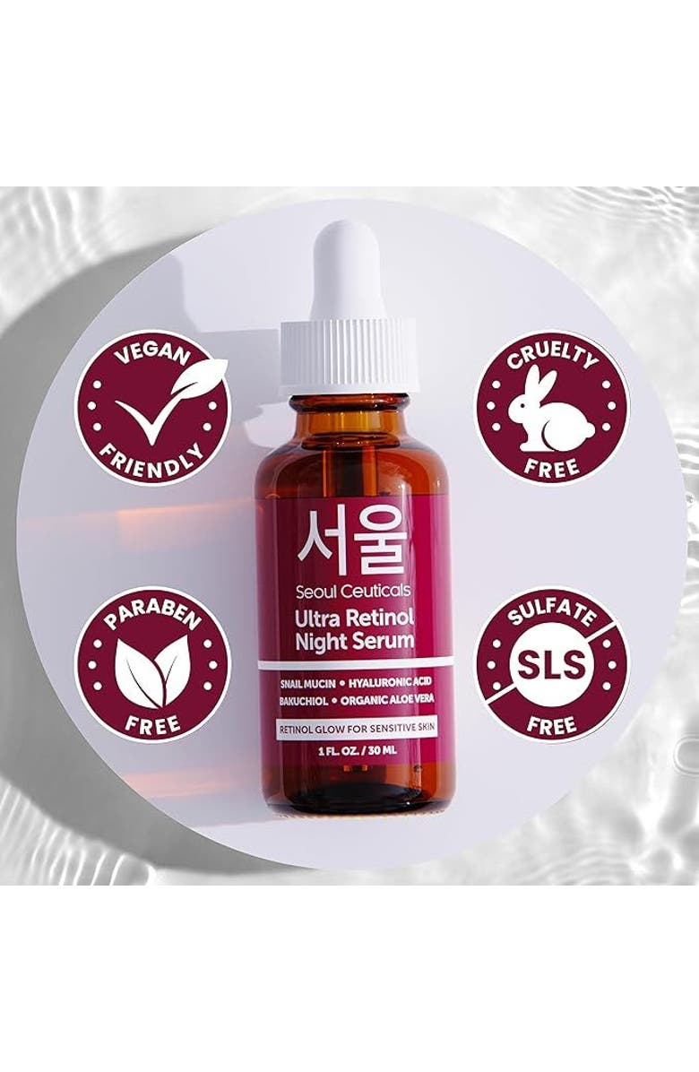 Seoul Ceuticals Korean Skincare Ultra Retinol Night Serum, Alternate, color, Clear