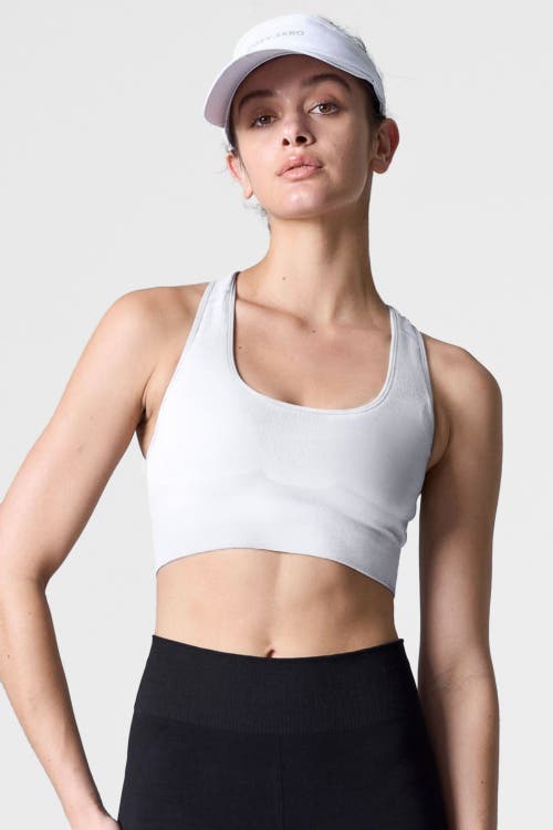 COZY ZERO Women's Tech Merino Mid-Support Sports Bra in White at Nordstrom, Size X-Large