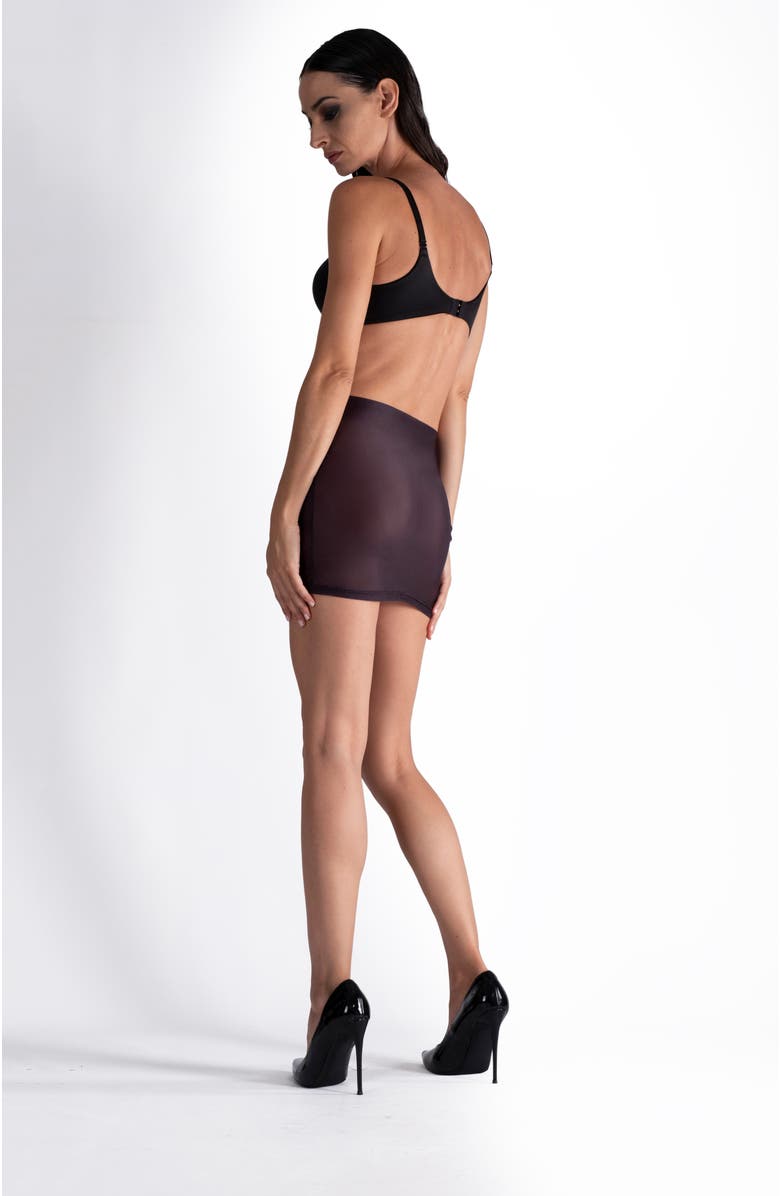 LECHERY<sup>®</sup> Lustrous Sheer Bodycon Mini Skirt, Alternate, color, Black