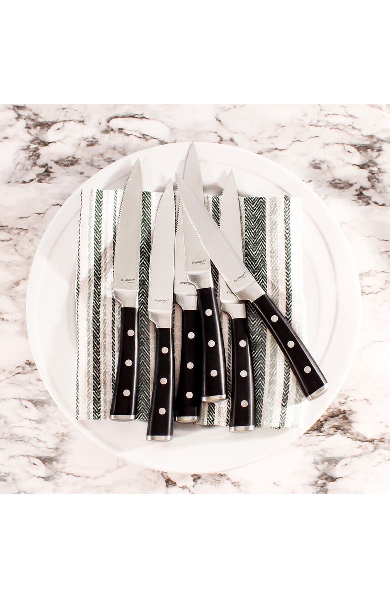 BergHOFF Stainless Steel Steak Knife - Set of 6, Alternate, color, Black