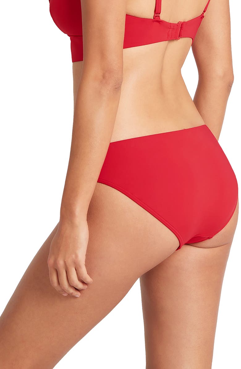 Sea Level Bikini Bottoms, Alternate, color, Red