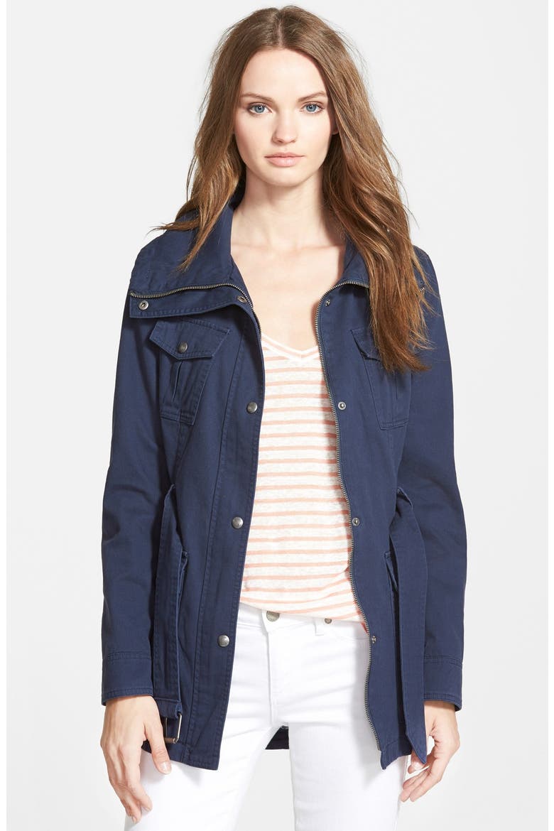 Belted Utility Jacket, Main, color, NAVY