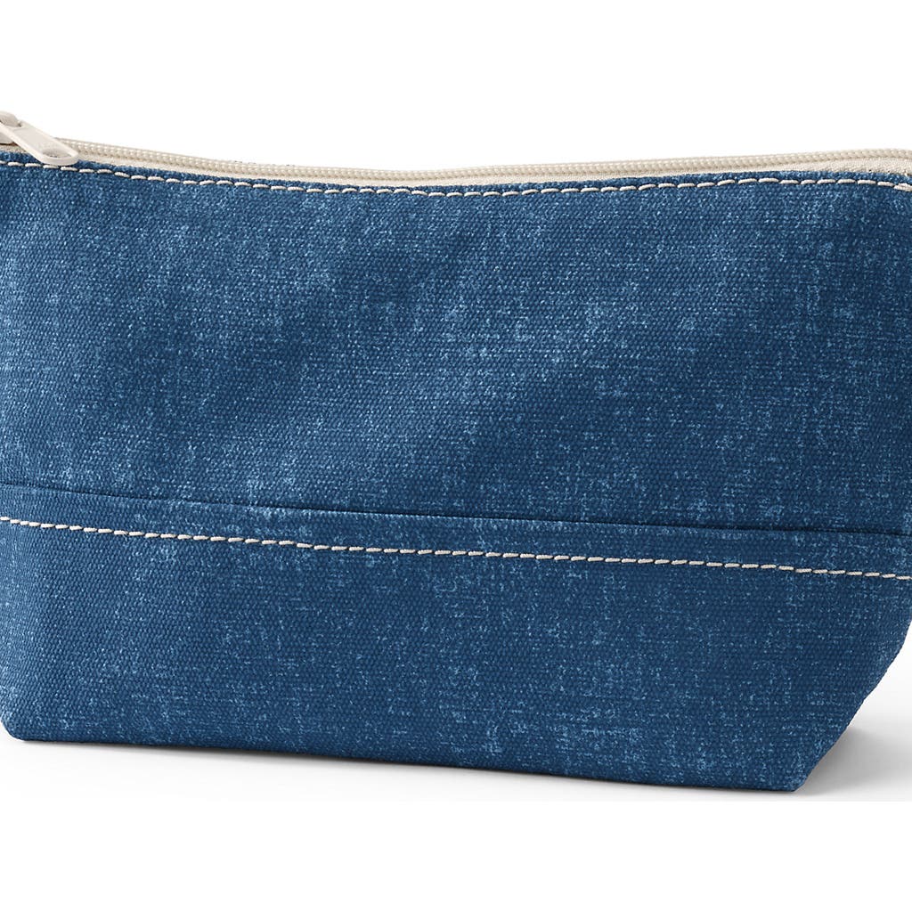 Lands' End Zipper Canvas Pouch In Blue