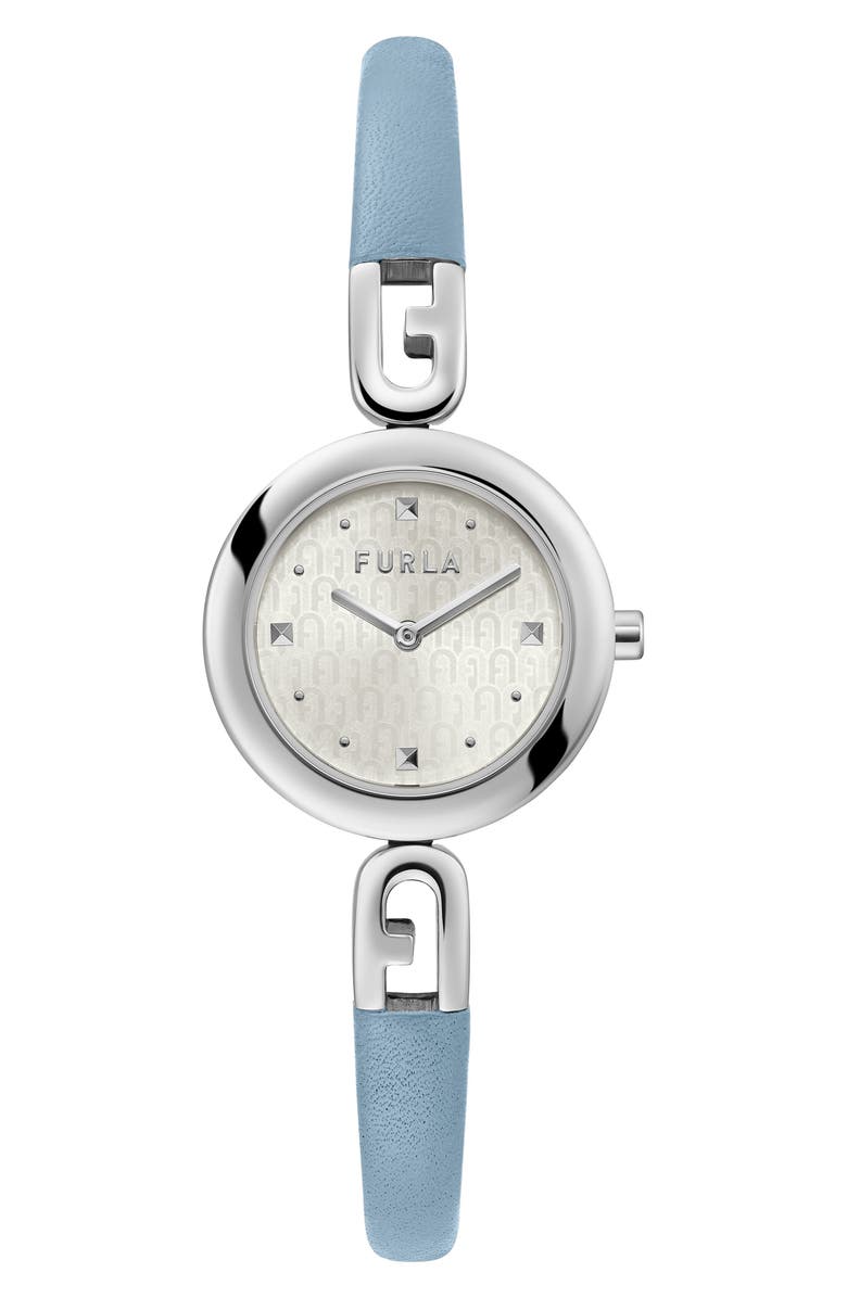 Furla Bangle Leather Strap Watch, 28mm, Main, color, 