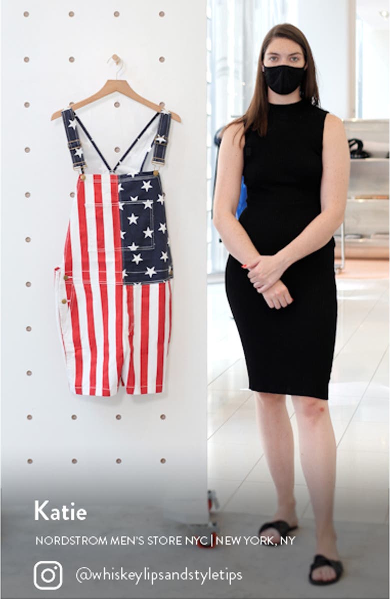 Men's The Chubberalls 2.0 American Flag Denim Overalls, sales video thumbnail