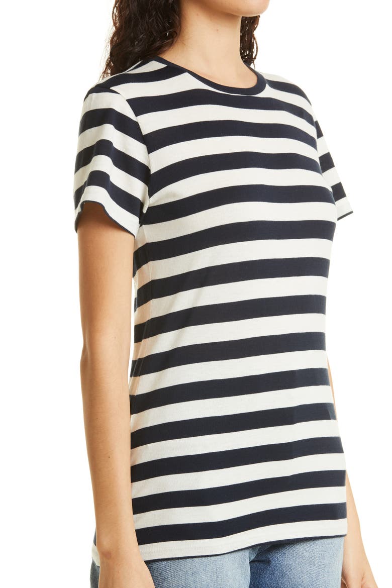 Lana Stripe Cotton Top, Alternate, color, DARK NAVY/ WHITE