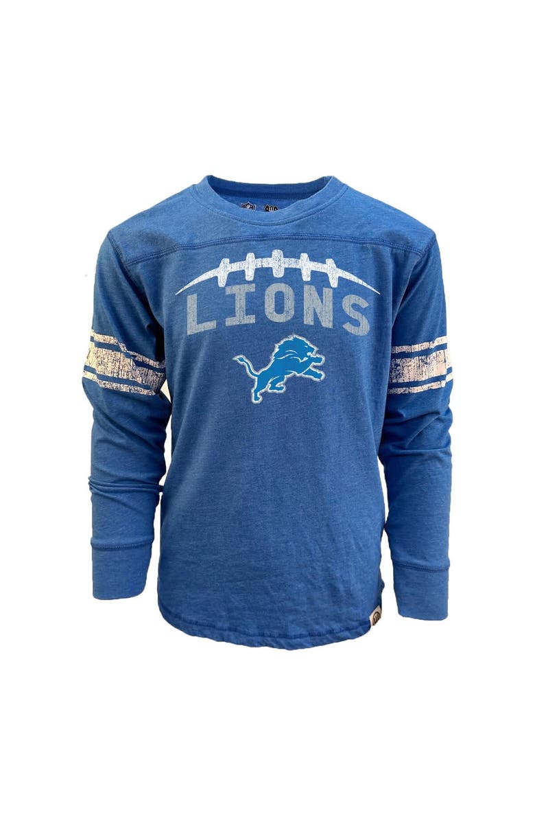Wes & Willy Youth Wes & Willy Heather Blue Detroit Lions Football Long Sleeve T-Shirt, Alternate, color, Heather Blue