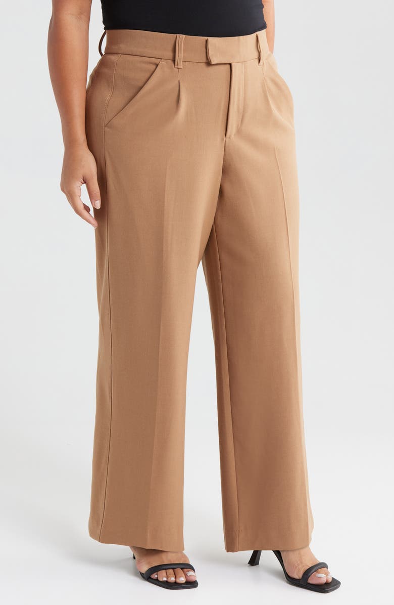 Wit & Wisdom 'Ab'Solution Skyrise Pleated Wide Leg Pants, Alternate, color, Butter Toffee