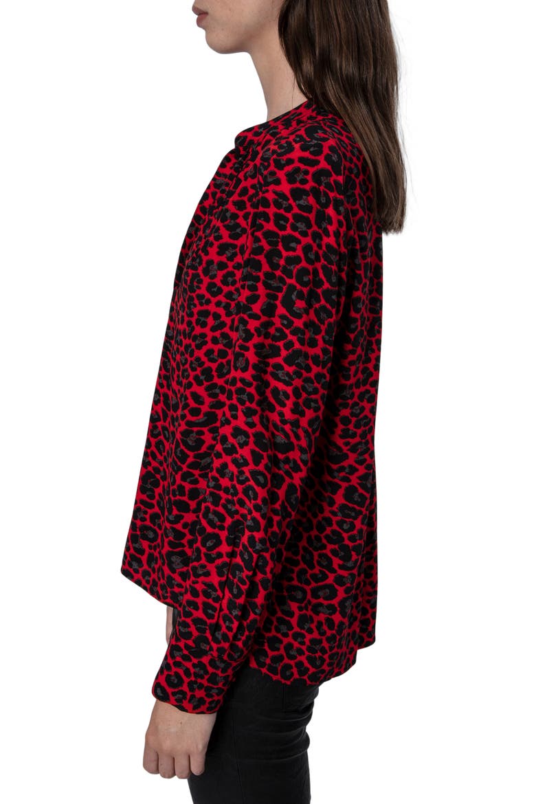 Tink Leopard Print Blouse, Alternate, color, ROUGE