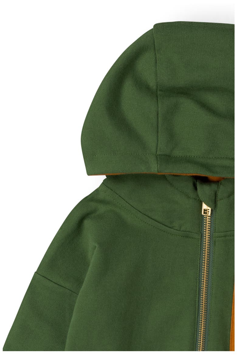 Kids' Half Zip Organic Cotton Hoodie, Alternate, color, GREEN